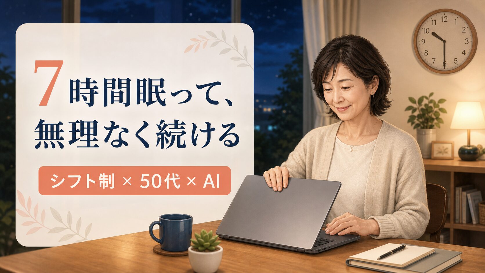7時間睡眠を守りながらシフト勤務とAI活用を両立する50代女性